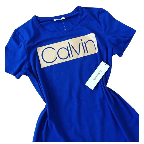 Calvin Klein Women's Short Sleeve Logo T-Shirt Dress - Picture 2 of 6